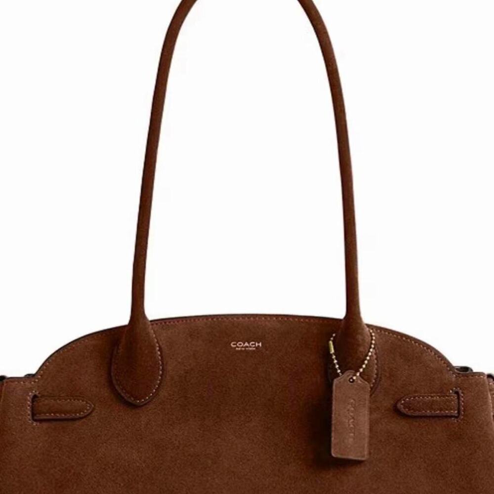 B42 01 coach brown suede handbag